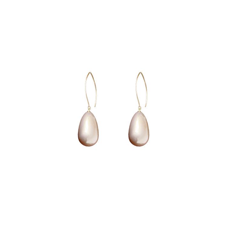 Elegant French Teardrop Pearl Earrings: Simple, High-End Retro Design for Women
