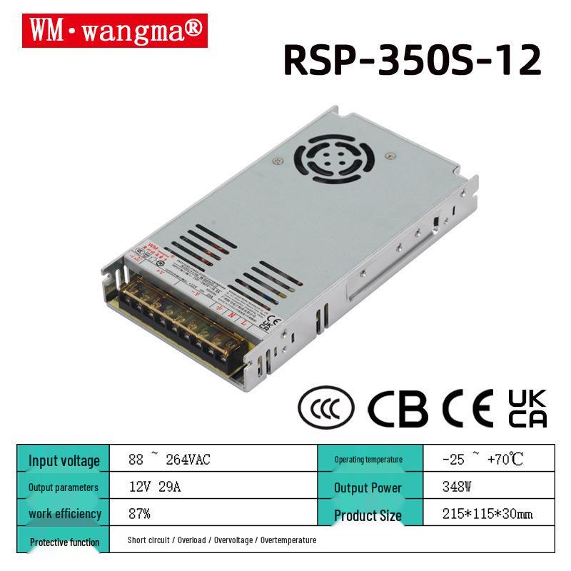 Ultra-thin 24V DC Output RSP Switching Power Supply with PFC, Adjustable Voltage, High Power, Industrial Wide Voltage