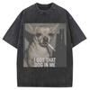 Funny Smoking Dog Cooking Tshrit Vintage Washed Tshirt S Oversized Loose Cotton Harajuku Tee Shirts Casual Streetwear Unisex