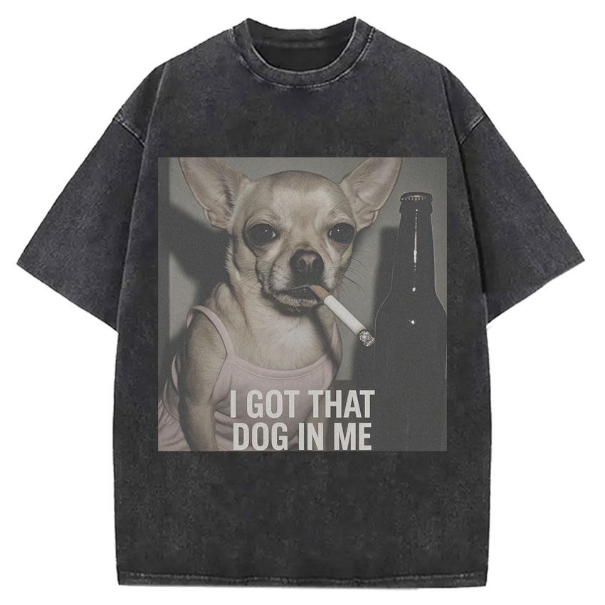 Funny Chihuahua Howling To The Moon Meme TShirt Men Women Retro s Oversize Washed Cotton Graphic Tshrit Harajuku Short Sleeve S