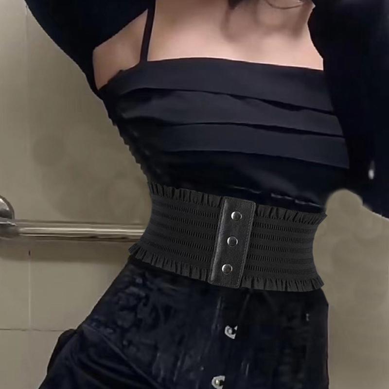 New Simple Design Women's Elastic Wide Waistband Hemline Decoration Cummerbund Ladies Overcoat Belt For Women