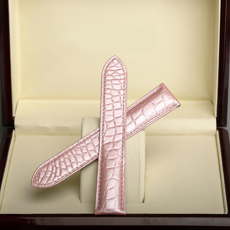 20 22mm Blue Purple Gray Pink Alligator Strap Replacement Cartier Tank London Men Women Folding Buckle Watch Strap Accessories