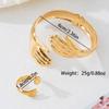 2 PCS/Set Vintage Palm Irregular Metal Jewelry Rings Bracelet Sets for Women Girls Creative Design Sense Sets Jewelry