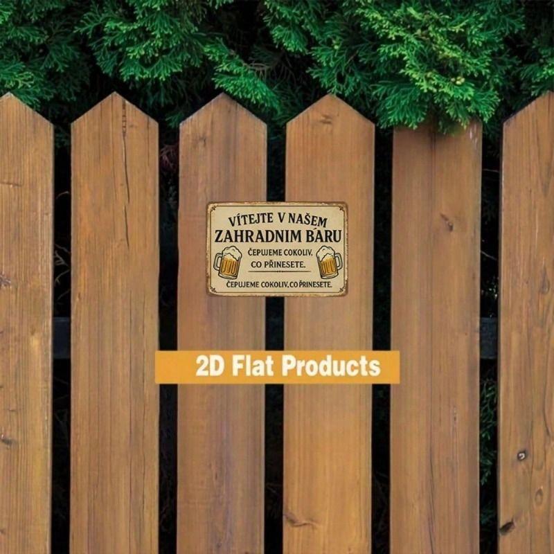 Vintage Metal Wall Sign Welcome to Our Garden Bar 12x8 Inch  English optimized title: Vintage Metal Wall Sign Welcome to Our Garden Bar 8x12 Inch