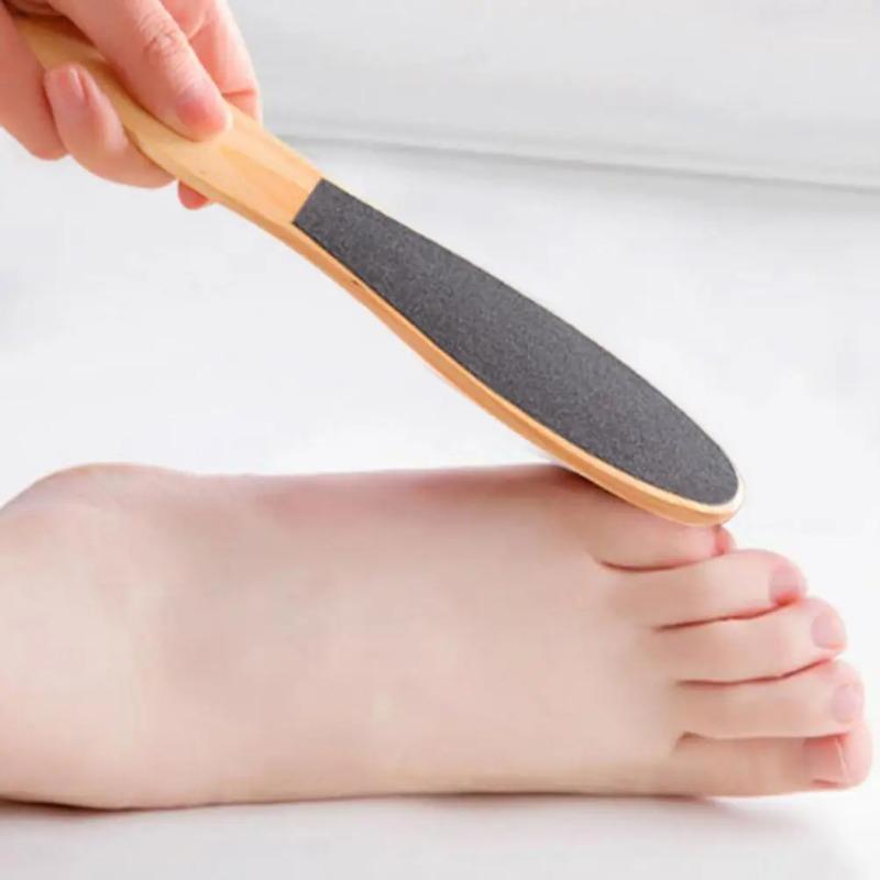 1/5PC Dual-Sided Wooden Handle Foot File Gentle & Effective Callus Remover Exfoliating Pedicure Tool for Smooth Feet Home Use