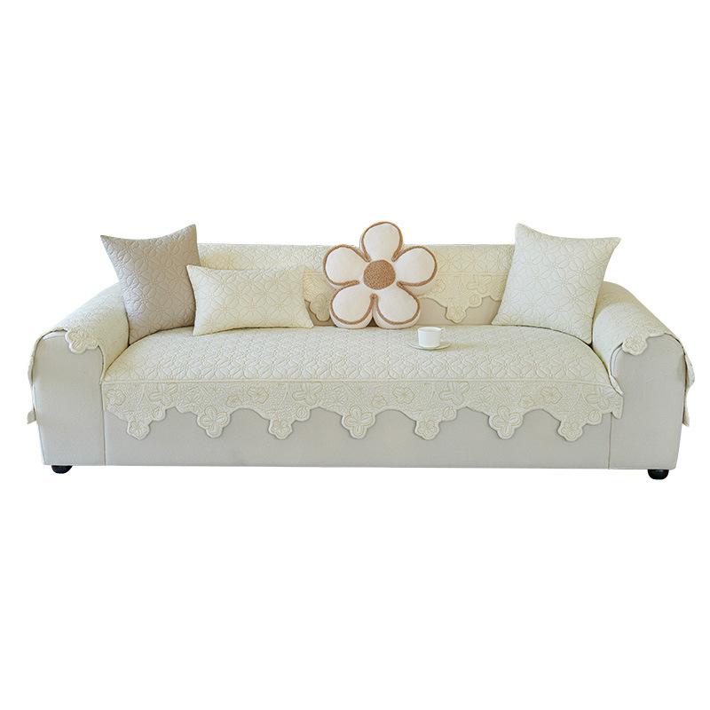 Ins Cream Autumn And Winter Cotton Sofa Cushion Living Room Seat Cushion Sofa Towel Seat Cushion Simple Sofa Cover Non-Slip Cloth