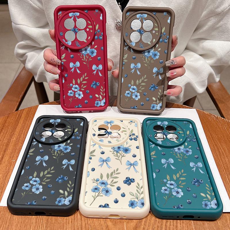 Blueberry Bowknots Floral Pattern Case For OnePlus 15 13 13T 12 Shockproof Bumper Soft Silicone Cover For Oneplus Nord 5 13R 12R 11R 5G