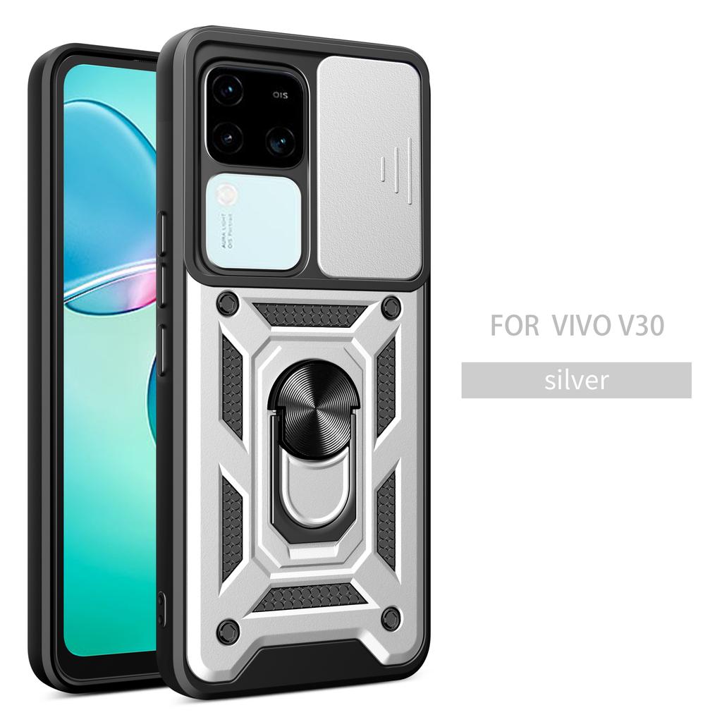 For Vivo V30 Case Vivo V30 Pro Cover Vivo v30 v30 pro Magnetic Ring Holder Armor Phone Case Slide Camera Protect Back Cover
