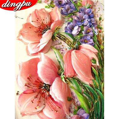 Pintura de diamante 5d, mosaico de flores, punto de cruz, cuentas cuadradas completas, bordado de diamantes