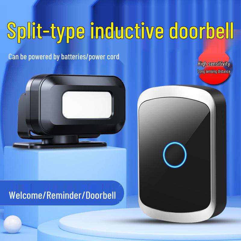 Entry Sensor: Voice Reminder with Greeting, Split Type Doorbell, Dual Power Supply