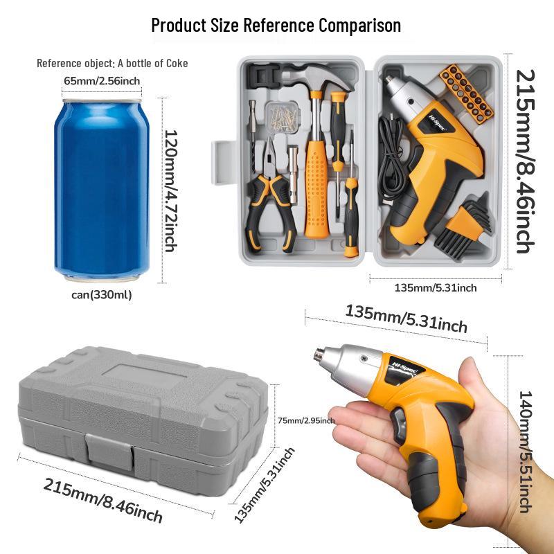 Rechargeable Electric Screwdriver Tool Set for Household Repair