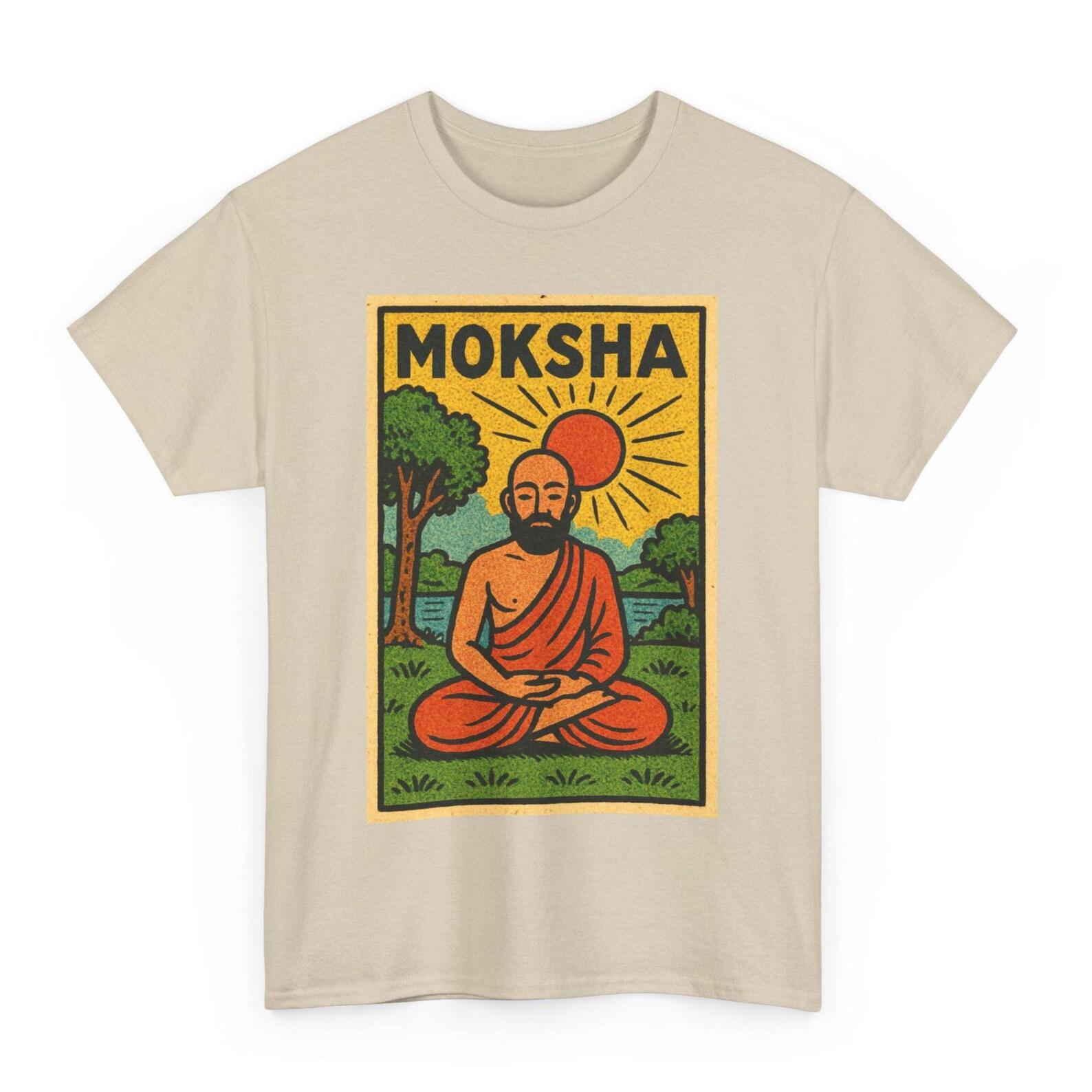 Moksha T-Shirt: Retro Comic Spiritual Freedom Tee M