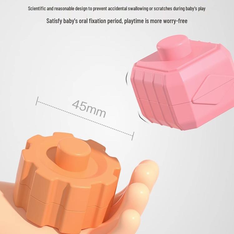 Rubik's Cube Rainbow Building Blocks Puzzle for Baby's Fine Motor Skills, Ages 1-2