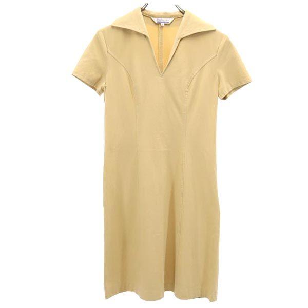 Burberrys Blue Label Short Sleeve Stretch Skipper One Piece 38 Beige Women Used
