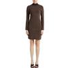 Michael Kors SS23 Allover Logo Jacquard Round Neck Knit Slim Fit Long Sleeve Dress Women dresses Chocolate MH180NV5KZ-201