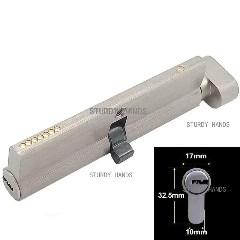 Special Custom Security Door Center Asymmetry Brass Lock Cylinder with Knob Aluminum Alloy Door Eccentric Lock Core Height 32mm