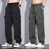 Spring and autumn overalls loose straight windproof waterproof charging pants wear-resistant labor insurance work pants