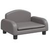 Vidaxl Sofa Dla Dzieci, Szara, 50X40X30 Cm, Sztuczna Skóra