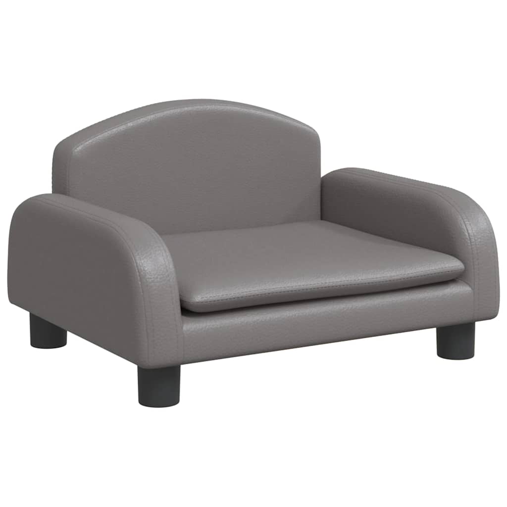 Vidaxl Sofa Dla Dzieci, Szara, 50X40X30 Cm, Sztuczna Skóra