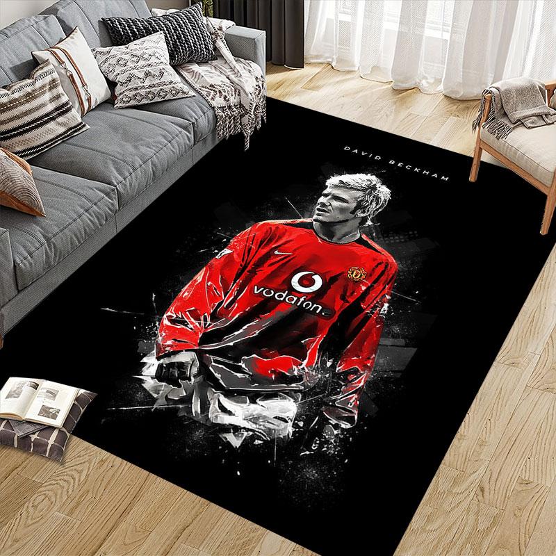 Becks Flannel Printed Carpet, Home Sofa Decoration for Living Room & Bedroom, Non‑Slip Play Flannel Floor Mat for Game Room