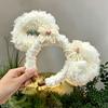 Cute Animal Headdress Lace Sheep Ear Hair Hoop Fashion Plush Lamb Headband  Party