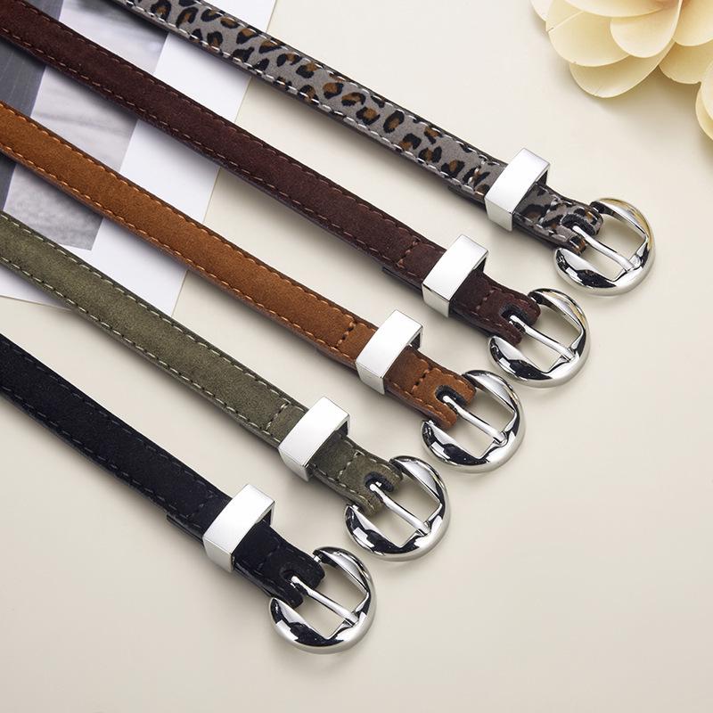 Korean Style Faux Suede Women's Thin Belt for Dresses