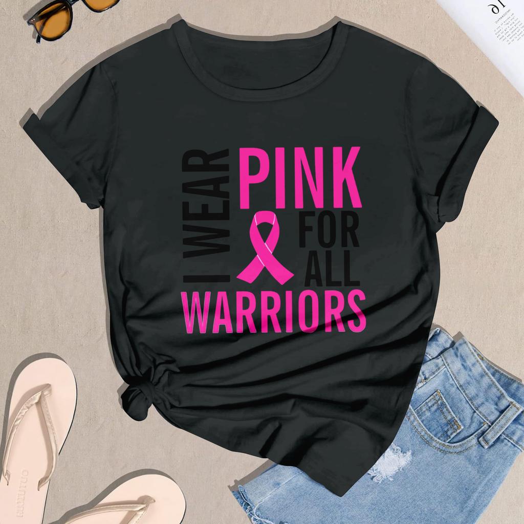 Women's Casual Halloween Breast Print T-Shirt Round Neck Pullover Short Sleeve Top