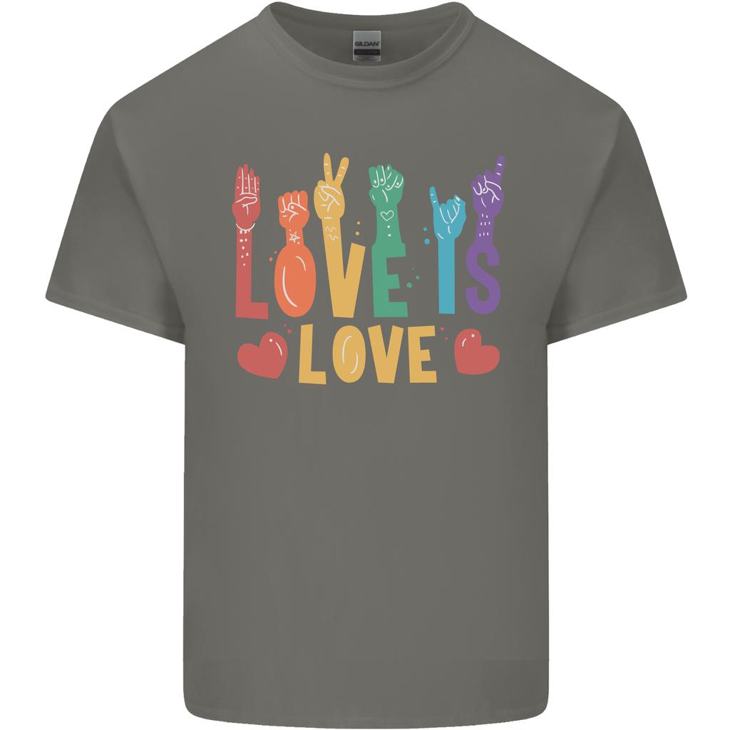 LGBT Sign Language Love Is Gay Pride Day Unisexs Light Cotton TShirt