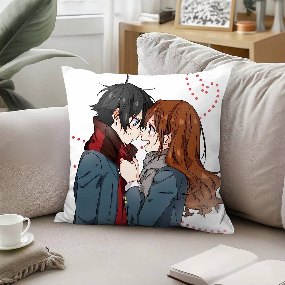 Anime Hhorimiya Throw Pillow Covers Pattern Cushion Cover Suitable For Sofa Bedroom Car Pillow Cover