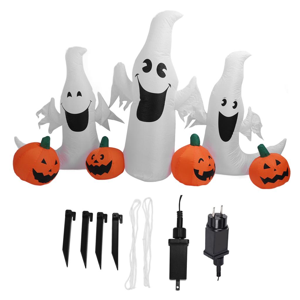 Inflatable Ghost Pumpkin 230cm Blow Up Decoration with LED Lights for Outdoor Yard Lawn