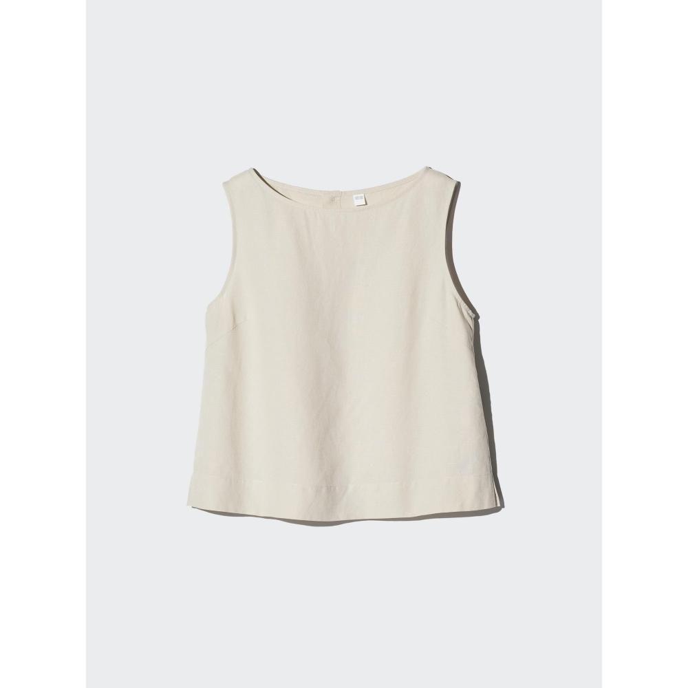 Uniqlo Japan Linen Blend Blouse Sleeveless