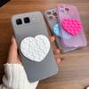 Heart Shape Suction Cup Phone Case for Infinix SMART 10 Plus Semi Transparent Matte Shockproof Soft TPU Cover