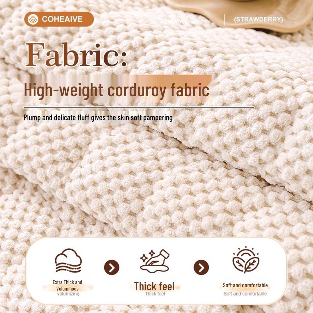 Universal Corduroy Sofa Cushion, Non-slip Autumn/Winter Cover, 2025 Simple Design