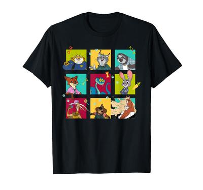 Disney Zootopia 2 Illustration Character Grid T-Shirt