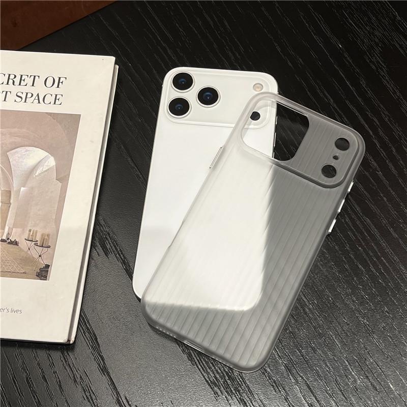 Corrugated Matte Plain Shockproof PC Hard Case for 17 Pro Max 16 15 14