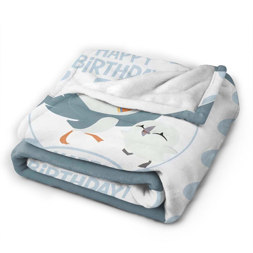 Puffins Rocks Plush Blankets Students Flannel Throw Blanket For Home Decor Soft Warm Design Quality Bedspread Birthday Present