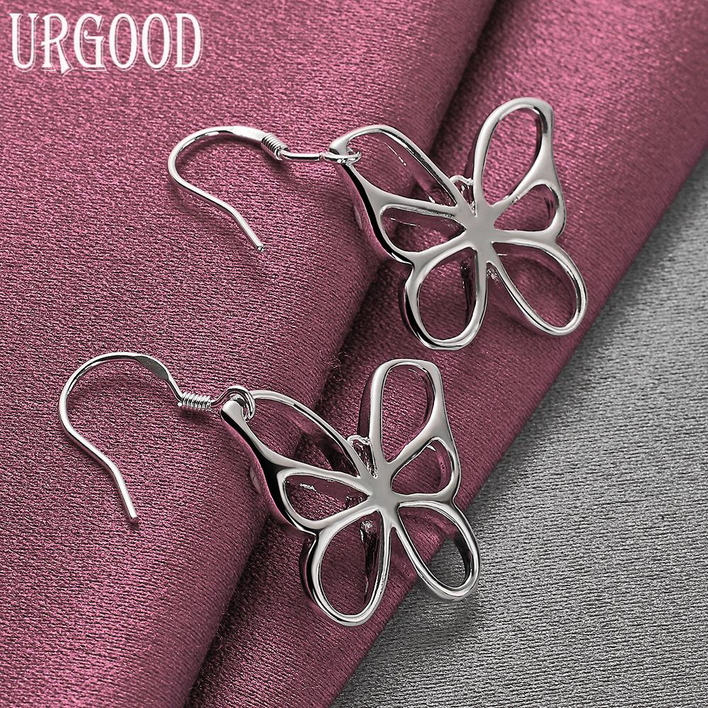 925 Sterling Silver Butterfly Pierced Earrings Wedding Jewelry