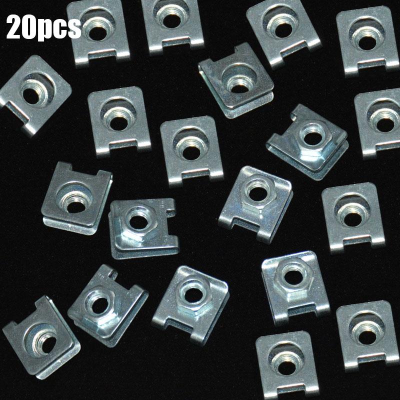 Car Metal Clips U-Type Fastener Screw Bases Auto Bumper Fender Trim Panel Fastener Anti-rust Protection Clip Screw Buckle