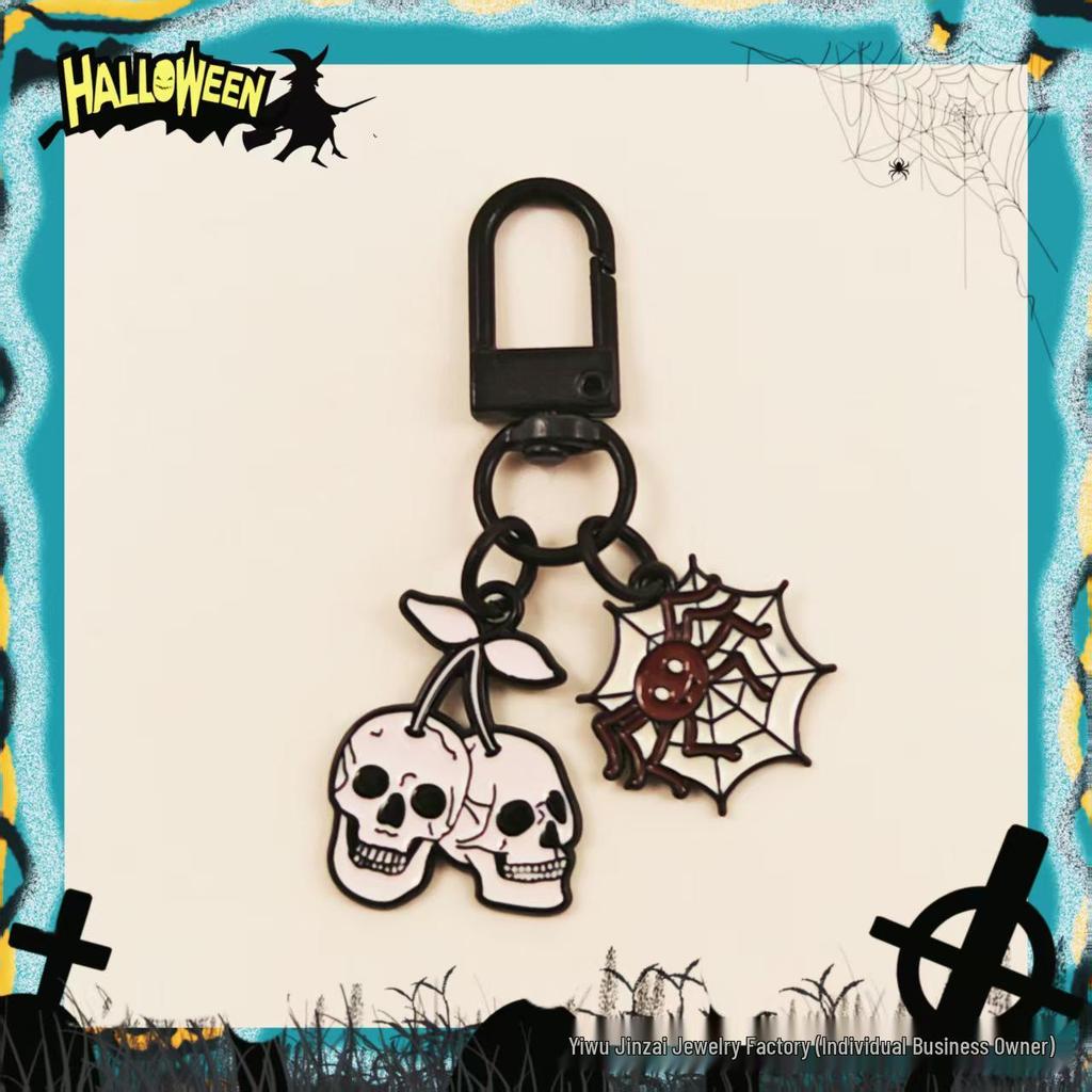 Cross-Border Halloween Skull & Pumpkin Keychain – Metal Ghost Charm Gift