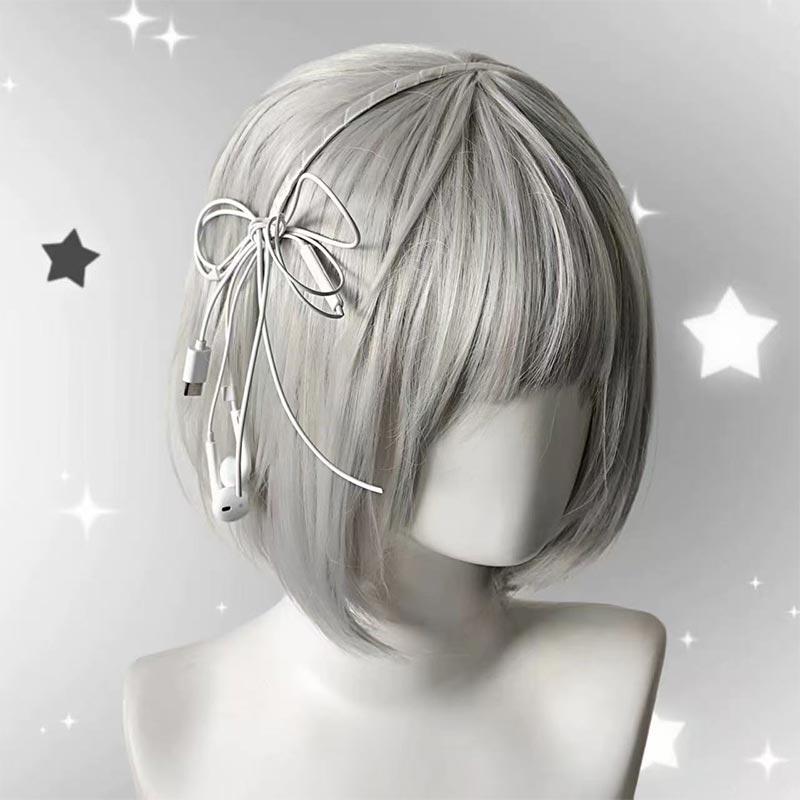 Headphone Wire Bow Hair Clip Korean Fashion Harajuku Cute Upcycled Aesthetic Hair Accessories Girls Hair Pin Hair Accessories