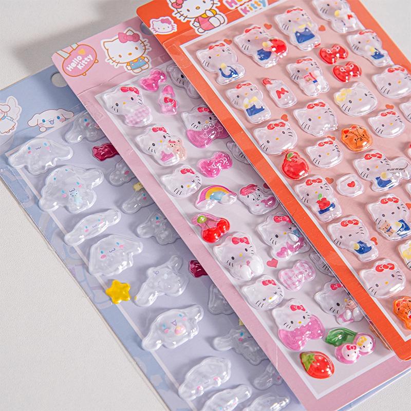Sanrio Cartoon Sticker Hello Kitty Kuromi My Melody Aesthetic Sticker Cinnamoroll DIY Scrapbook Bonbon Drop Decal Party Favor