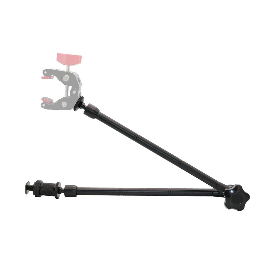 20 Inch Adjustable Articulating Friction Arm Aluminum Alloy 2KG Payload with Cold Shoe Universal 1 4 Screw for Flash