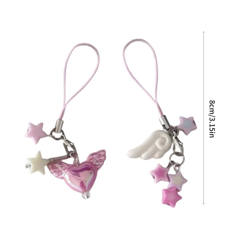 Fashionable Phone Chain Star Charm Keychain Pendant with Secure Feature Modern Star Pattern Gift