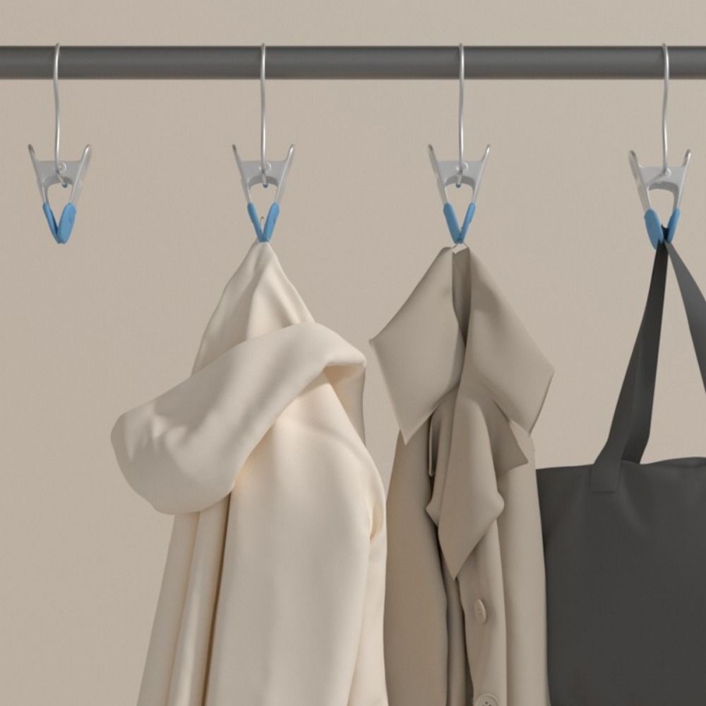 20pcs/set Stainless Steel Clothes Pegs with Hooks No Trace Laundry Clothes Pegs  Closet