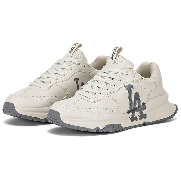 MLB Chunky Runner Base Pelle Comoda Versatile Retro Casual Corsa Aumento Altezza Scarpa Bassa Scarpe da Papà Sneaker Unisex Beige 3ASHCRB3N-07IVS