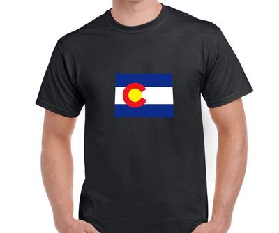 Colorado State Flag Tee Denver Rocky Mountain Pride Yellow Blue Black T-Shirt