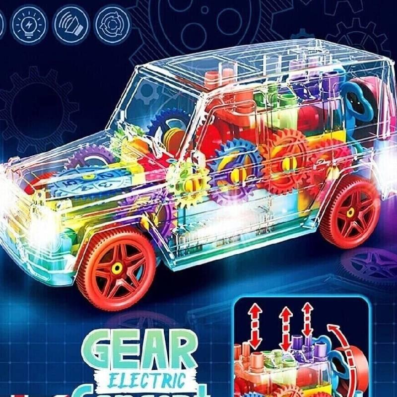 Transparent Gear Big G Electric Toy Car With Light And Music For Kids Emotional Development