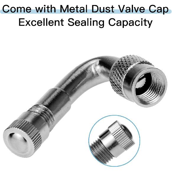 6-Pack Valve Stem Extenders, Mellbree 45 Degree 90 Degree 135 Degree Schrader Tire Valve Extension Compatible For Dual Wheels Passenger Cars, RV,