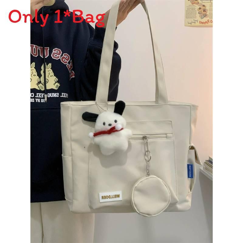 Borsa a Tote in Nylon da Donna con Grande Capacità e Chiusura a Zip per Uso Quotidiano