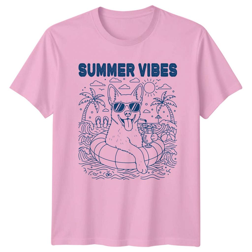 Summer Vibes T-Shirt Beach Summer Dogs Summer Gift For Him And Her